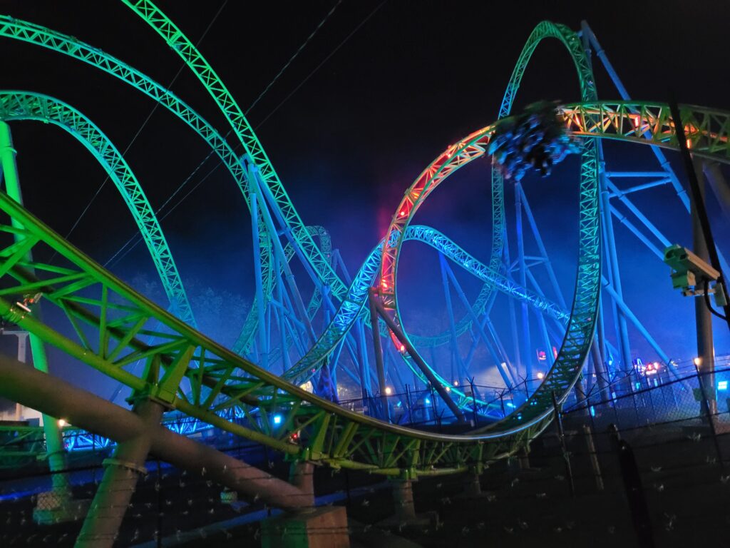 Adventureland Resort Theme Park Gluten Free Foods - The Monster at Night